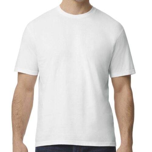 Light cotton crew neck t-shirt with smooth fabric, ideal for DTF printing.